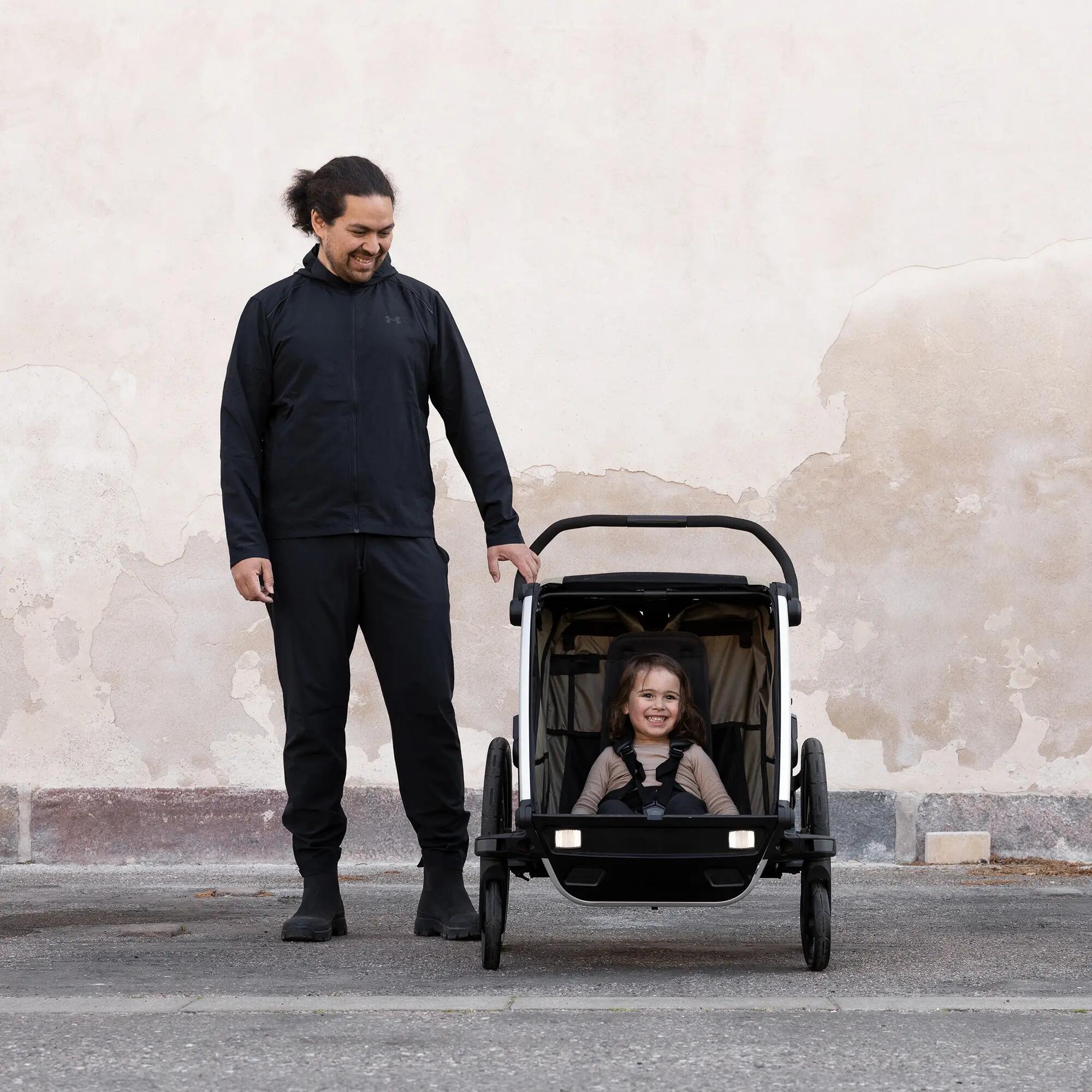 THULE Chariot Cross 2 Double rimorchio per bambini Faded Khaki 8/8