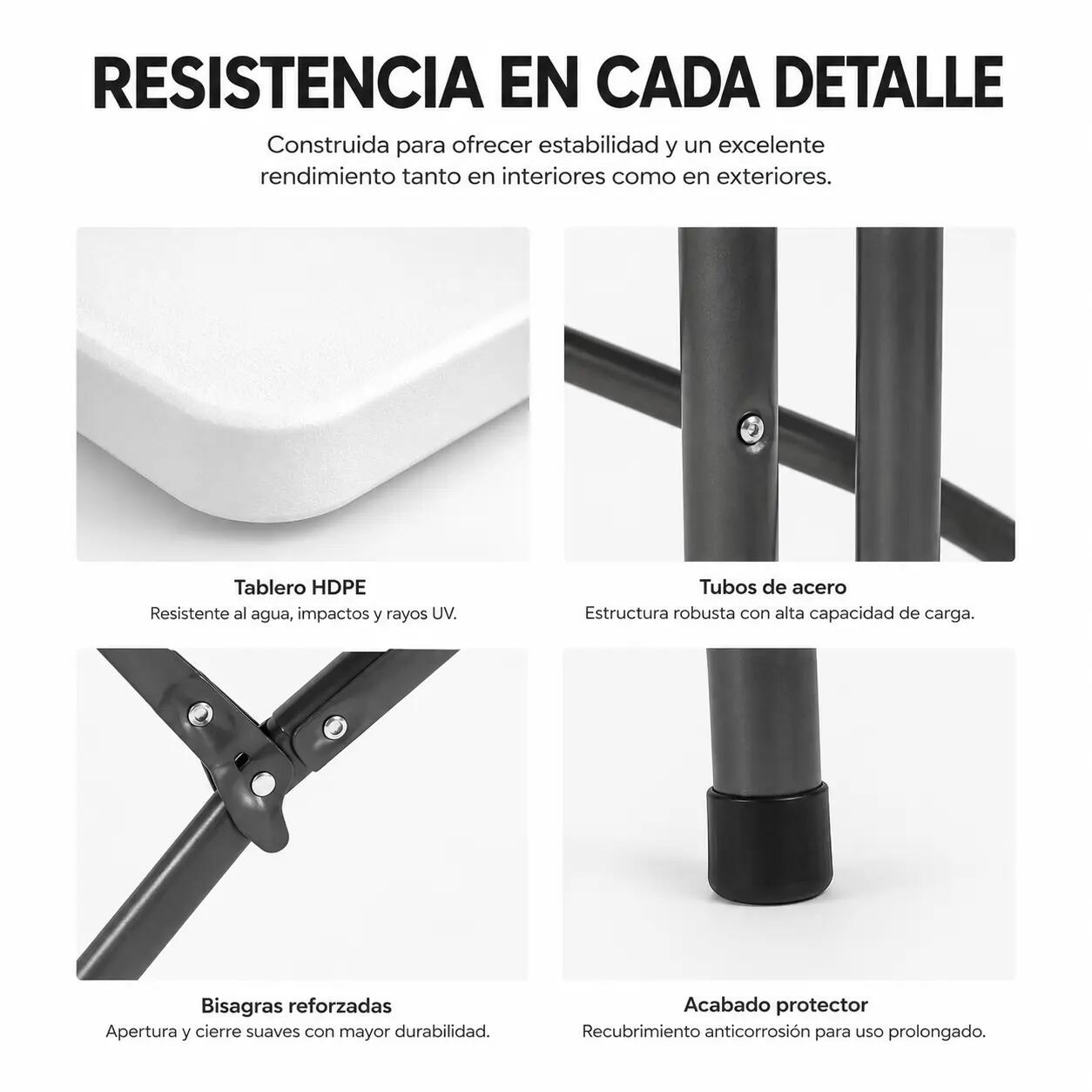 Tavolo pieghevole da giardino portatile 180x70x72 cm 3/9