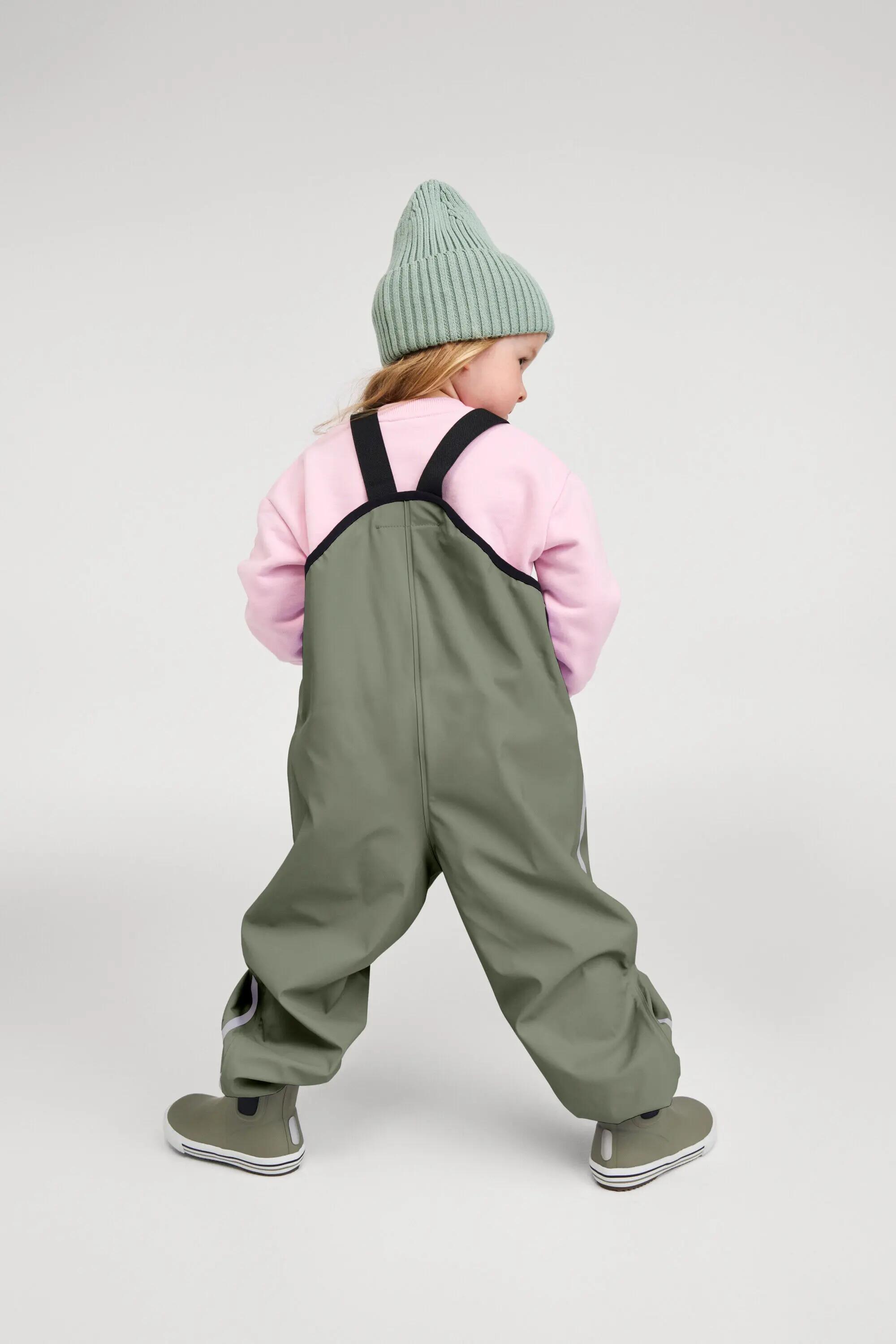 Pantaloni da pioggia per bambini Lammikko grigio-verde 8/8