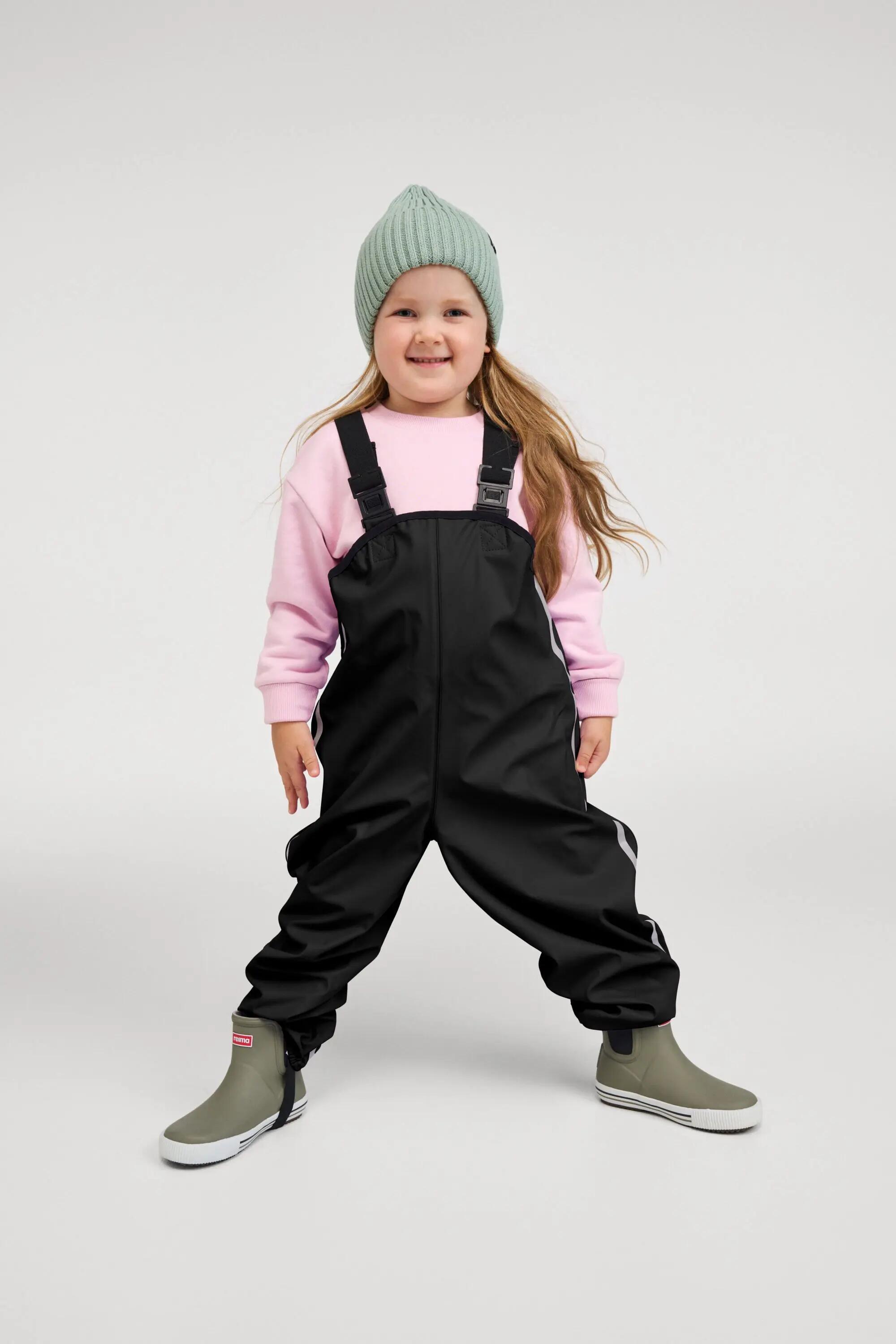 Pantaloni da pioggia per bambini Lammikko neri 8/8