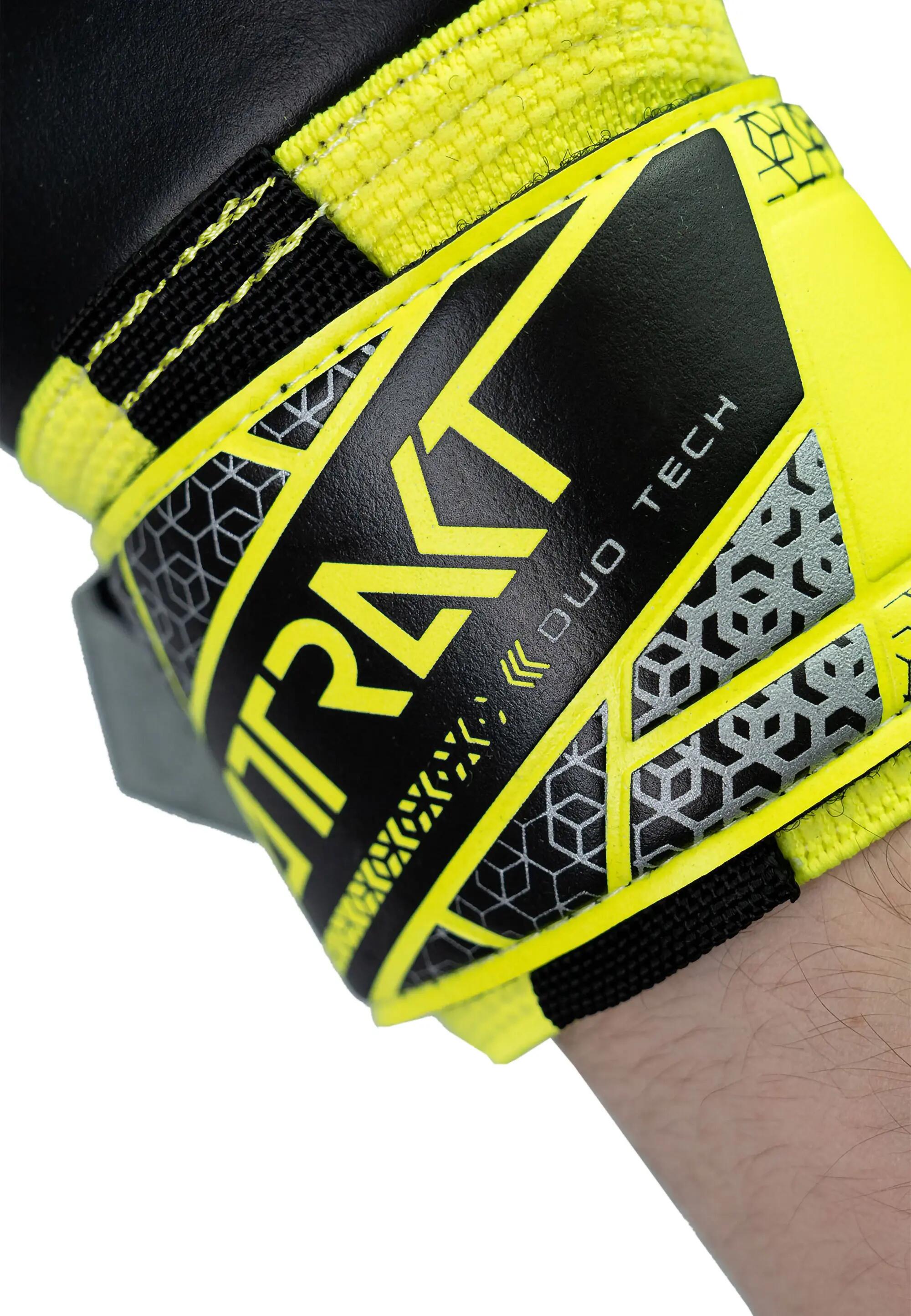 Guantes de portero Reusch Attrakt Duo Evolution amarillo seguridad/plata/negro 8/8