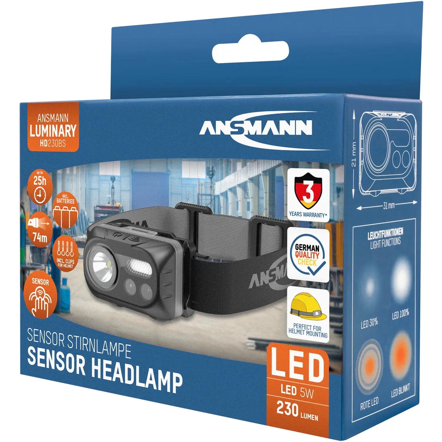ANSMANN LED Stirnlampe 9/10
