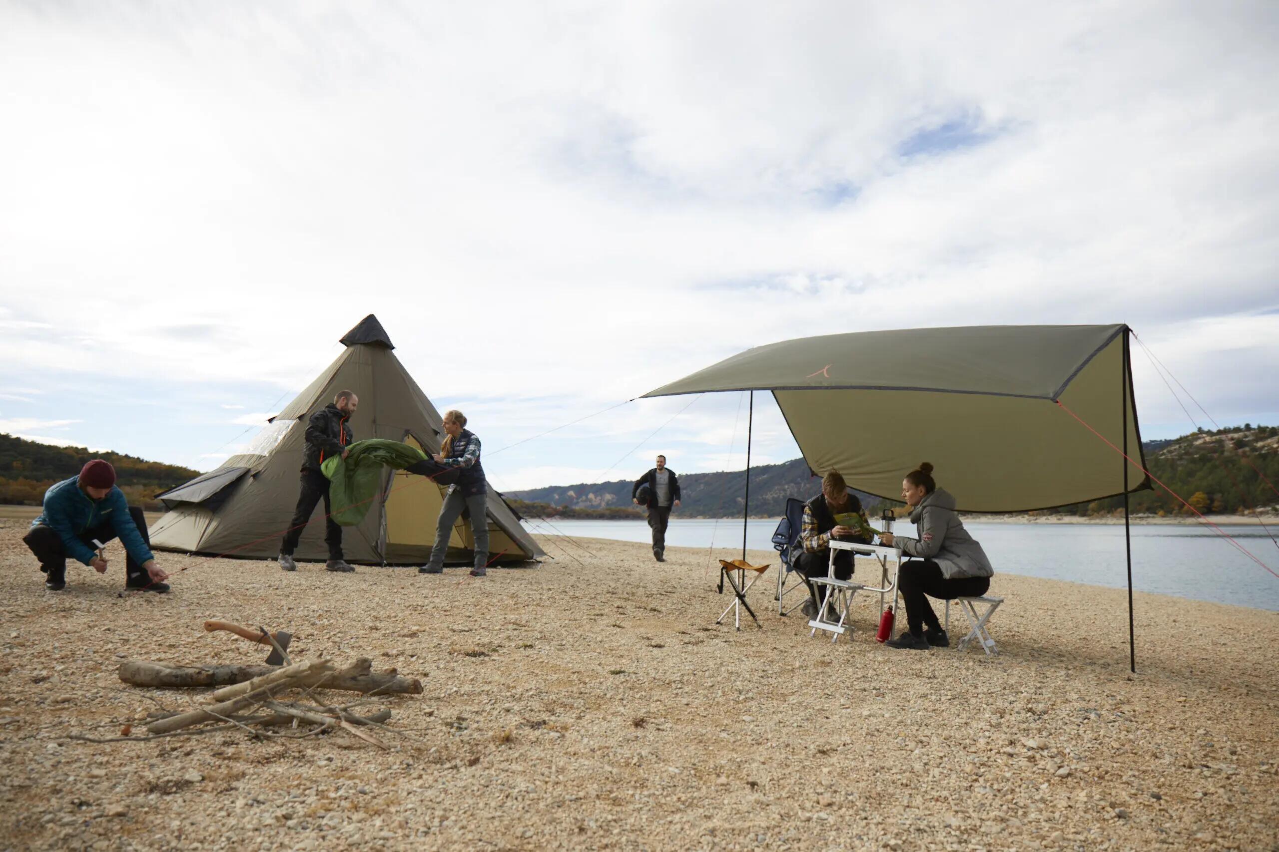 Tarp Zuni 4 Voile d'ombrage camping auvent bâche UV50 étanche 4m 8/10