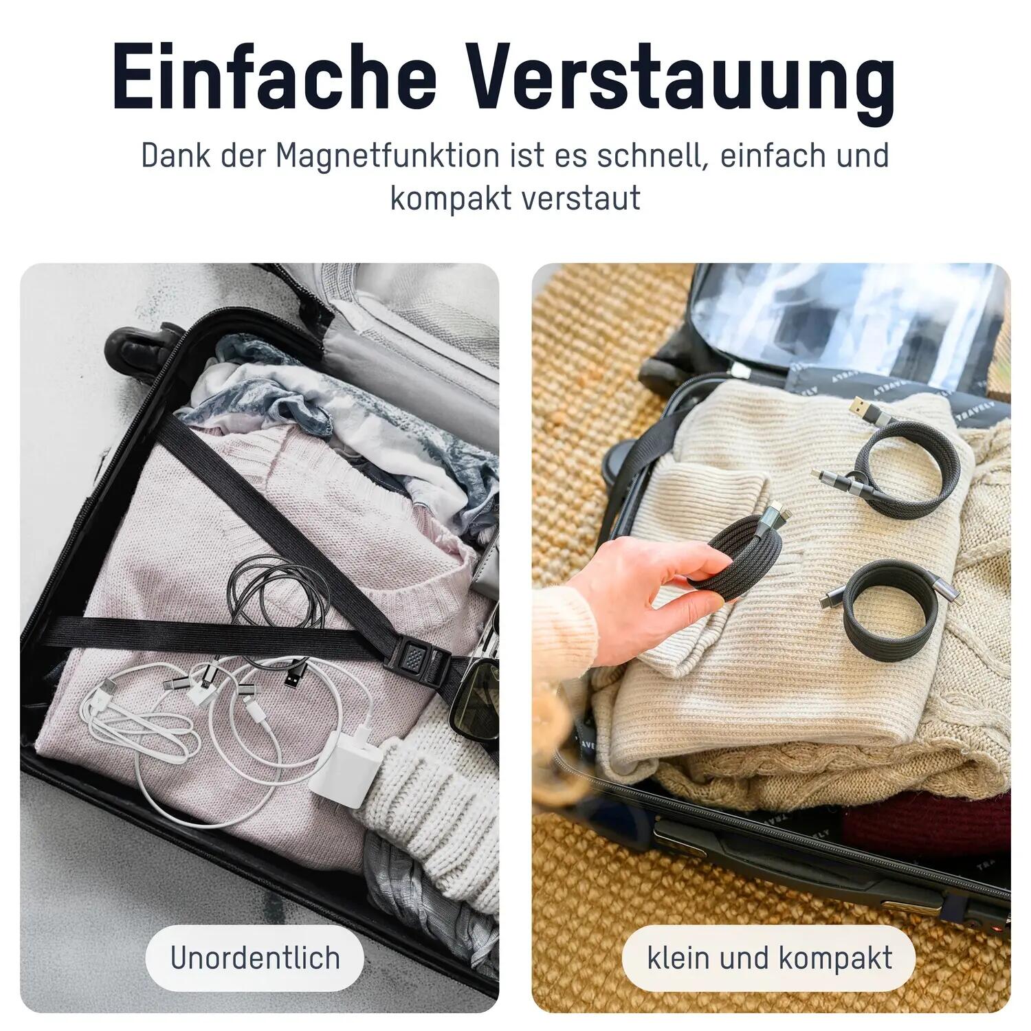 Ladekabel Magnetisches USB-A & USB-C 8/10