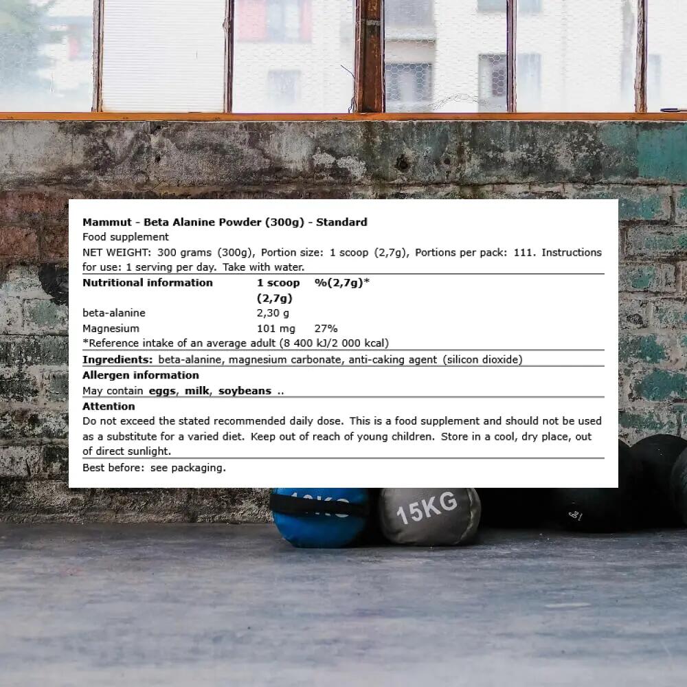 Mammut Beta Alanine Powder (300g) Standard - Aminoacidi - Beta Alanina 3/4