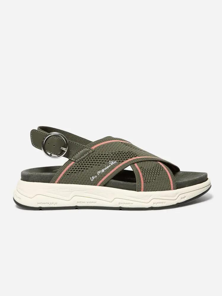 Sandales compensées - Femme - Boucle, talon 40 mm - LAIHONA Vert 5/5