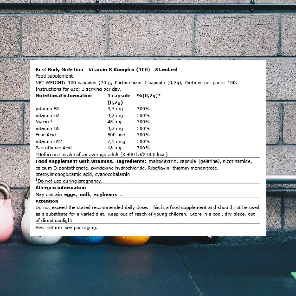 Best Body Nutrition Vitamin B Komplex (100) Standard 3/4