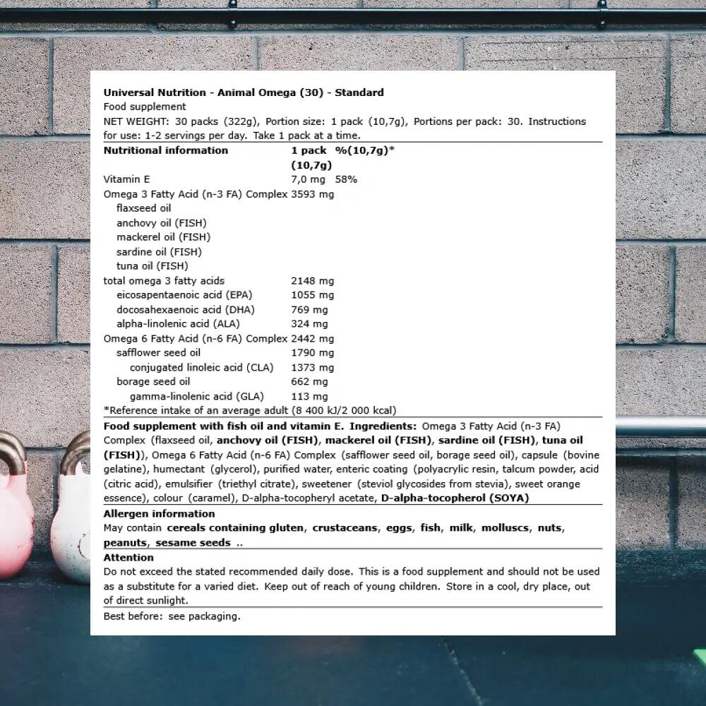 Animal Omega - 30 pakjes Animal 3/4