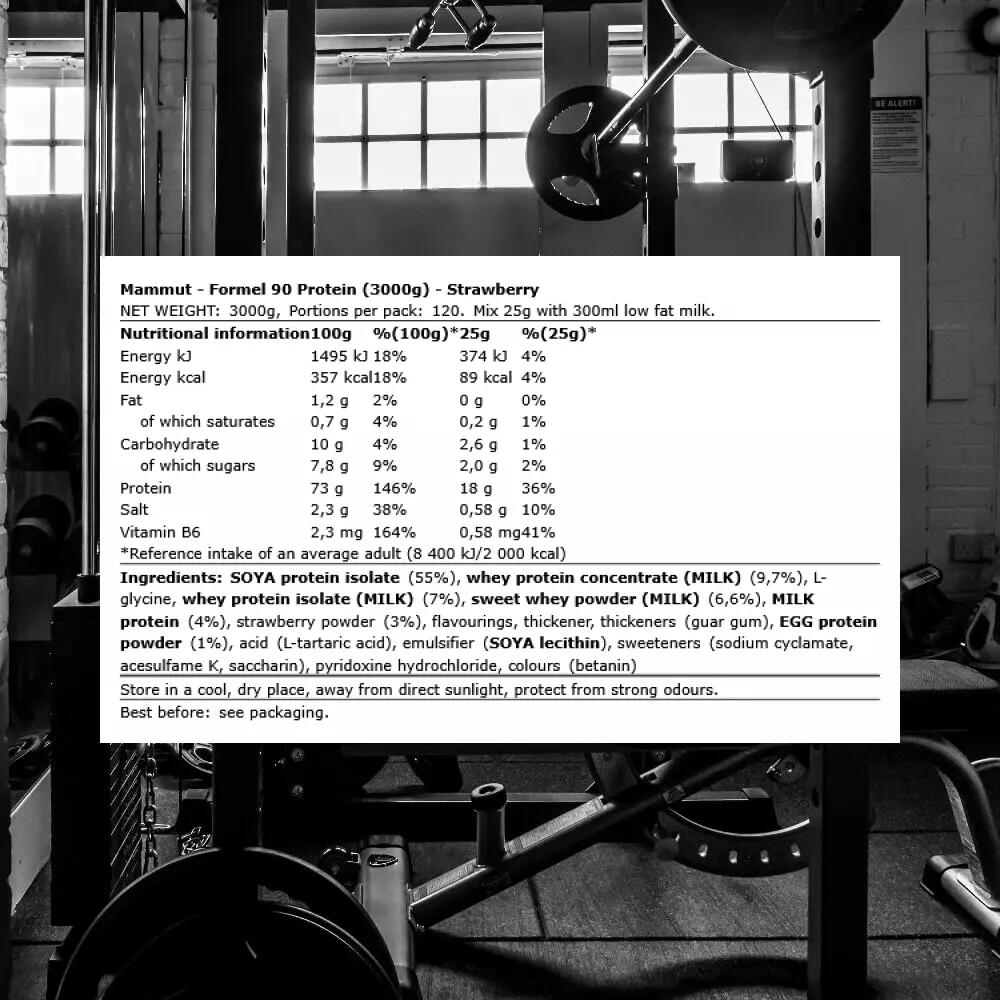 Mammut Formel 90 Protein (3000g) Strawberry - Protéines - Mélange de protéines 3/3