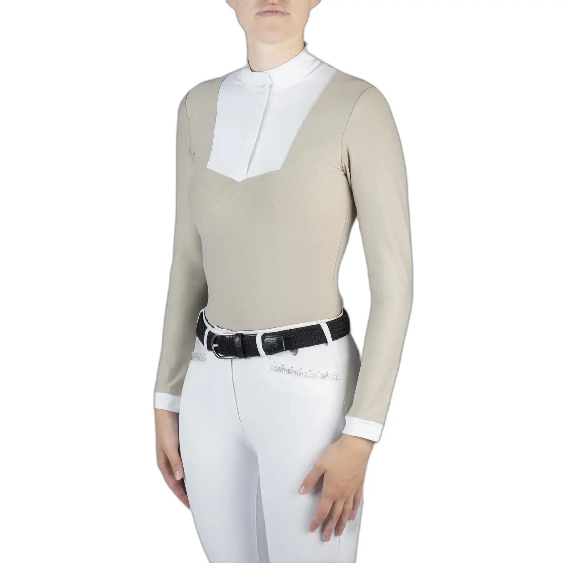 Langärmliges Wettbewerbs-Polo für Mädchen EQPRO Taylor 2/3