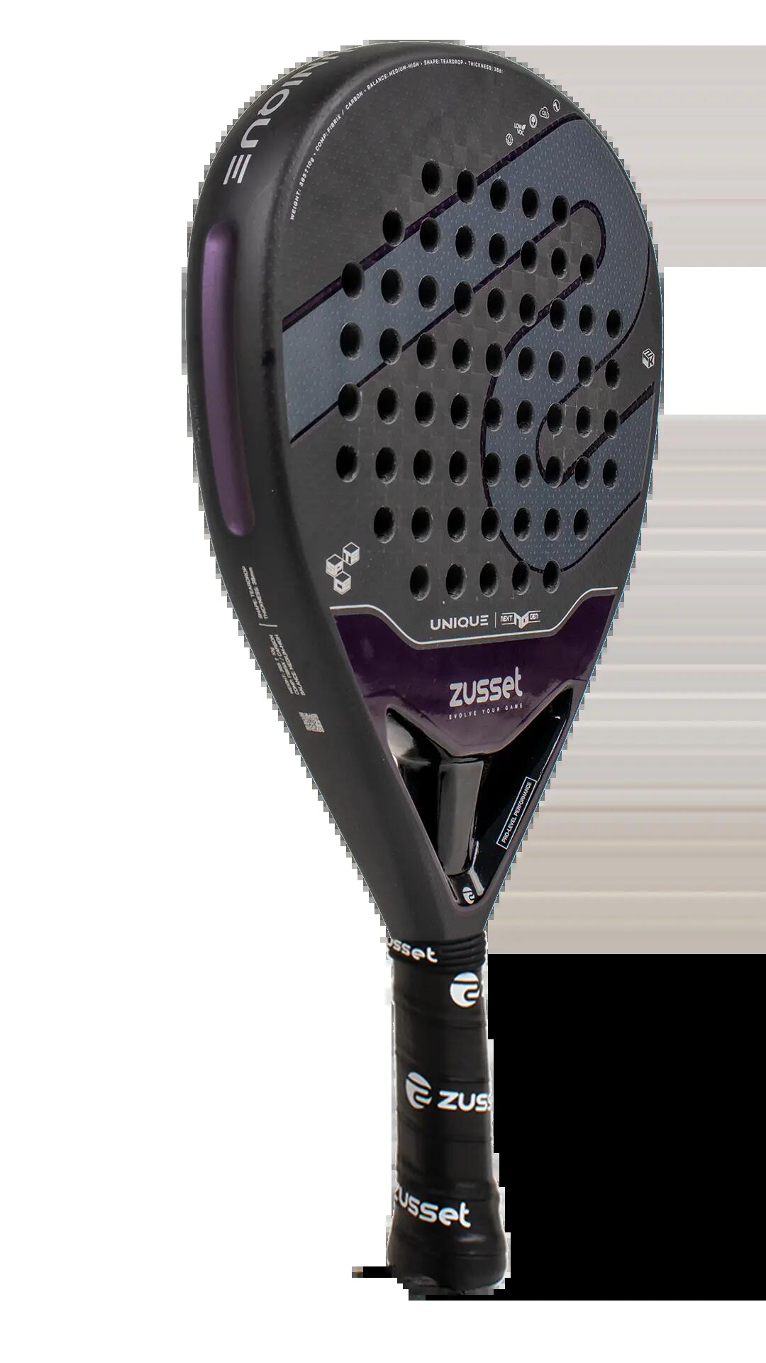 Raquete de padel UNIQUE 12K carbono, formato gota – equilíbrio médio-alto 10/15