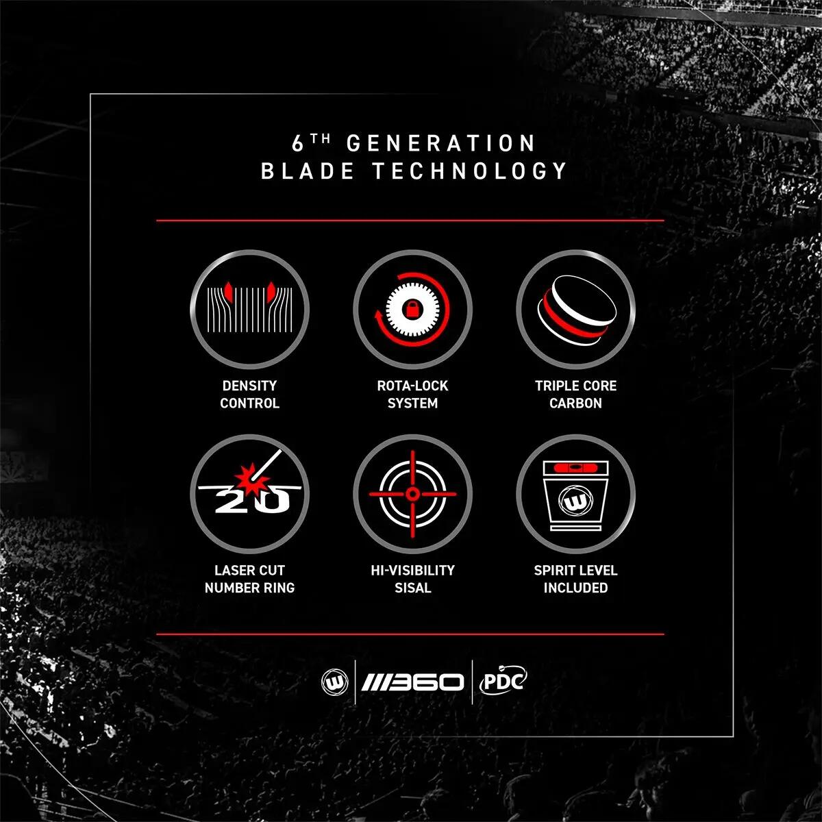 Winmau Fléchettes Blade 360 Noir 8/9