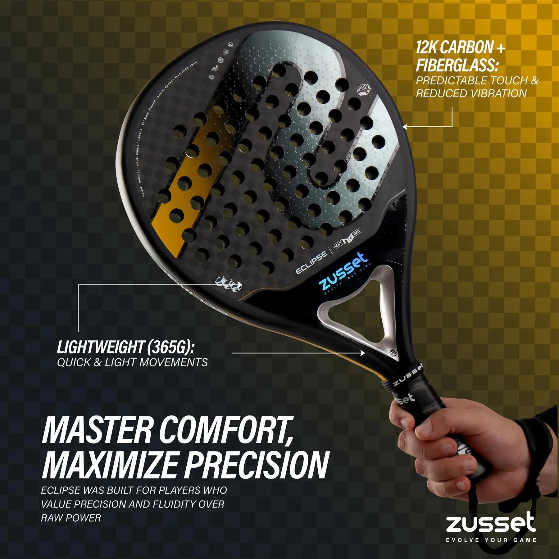 Raquete de padel ECLIPSE 12K carbono, formato redondo – controlo & conforto 8/15