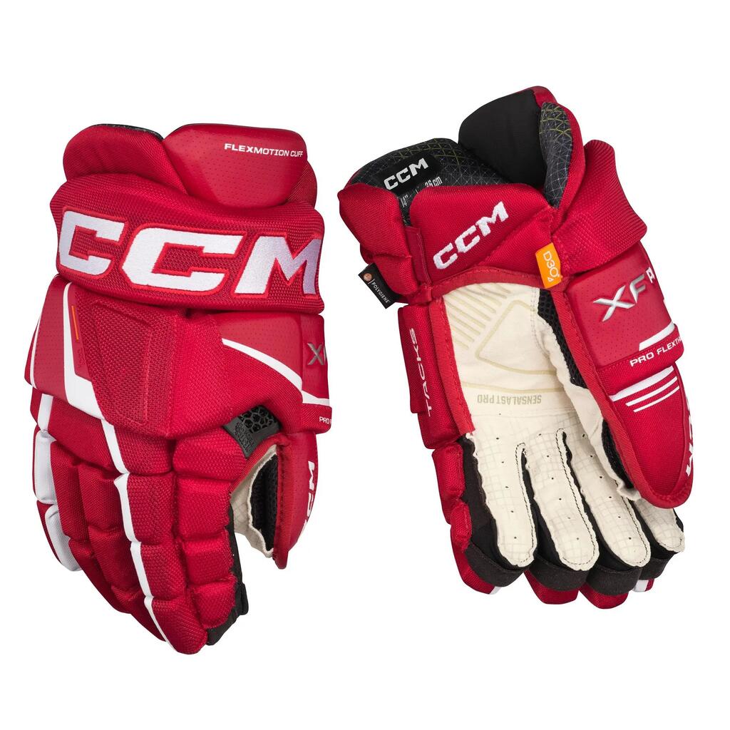 Tacks XF Pro - Ice Hockey Gloves - Kids - Red - White - 12"