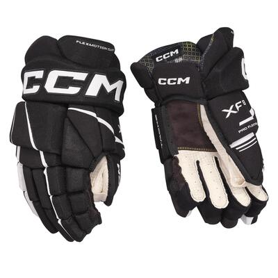 Guanti da hockey su ghiaccio per bambini Tacks XF 80 neri e bianchi 25 cm