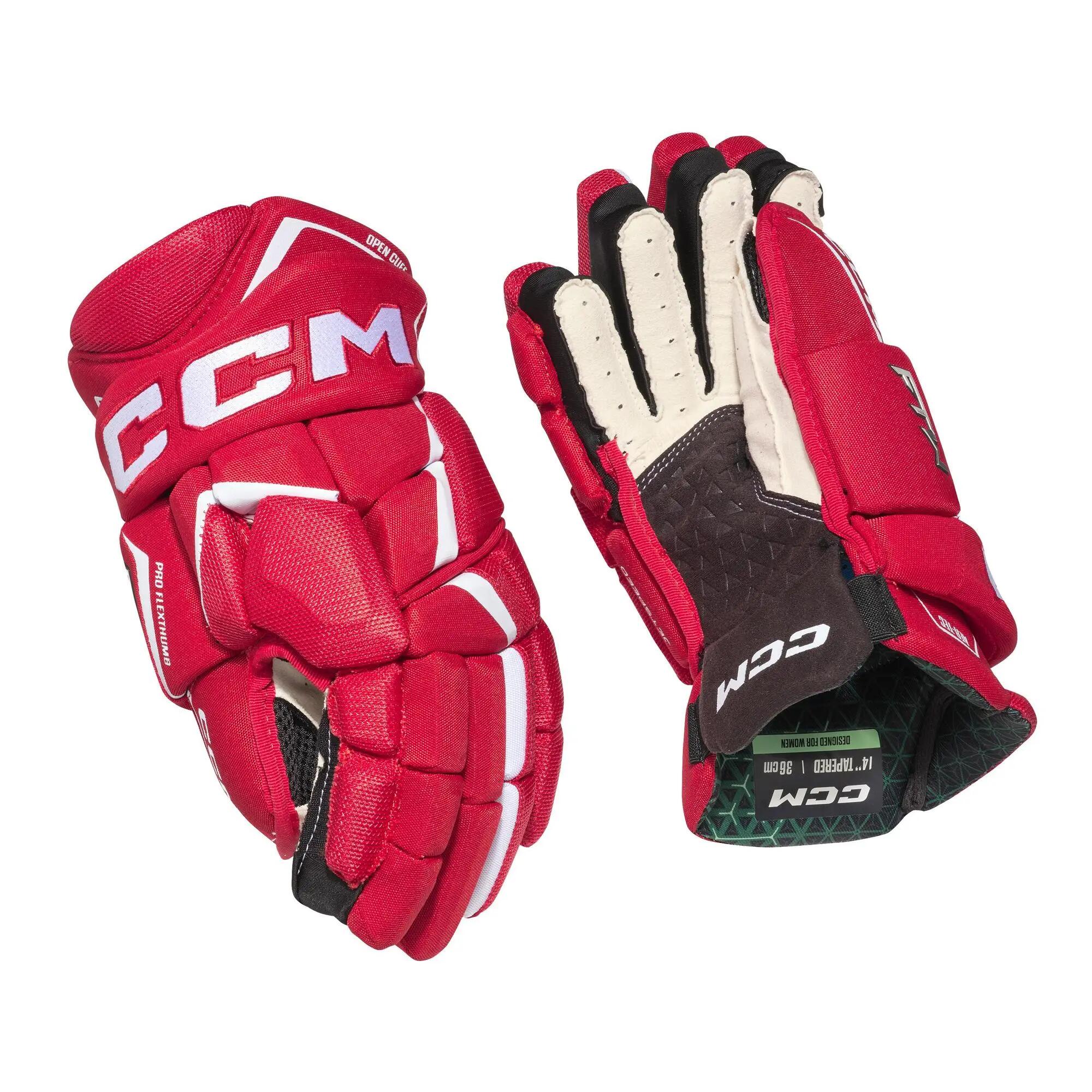 Jetspeed FTW - Dames - IJshockeyhandschoenen - Volwassenen - Rood - Wit - 14" 3/6