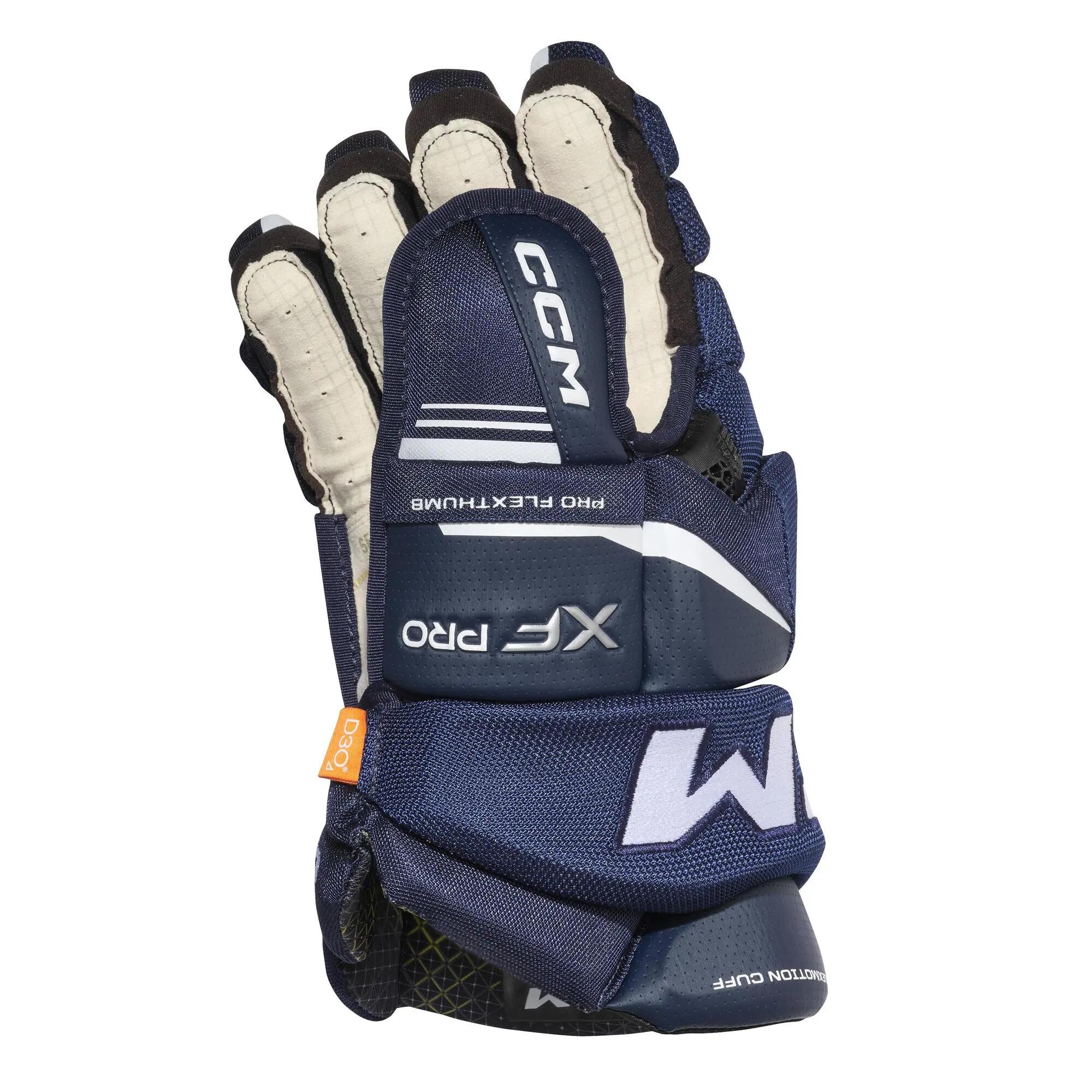 Gants de hockey sur glace Tacks XF Pro pour enfants - Bleu et blanc - 30 cm 2/6