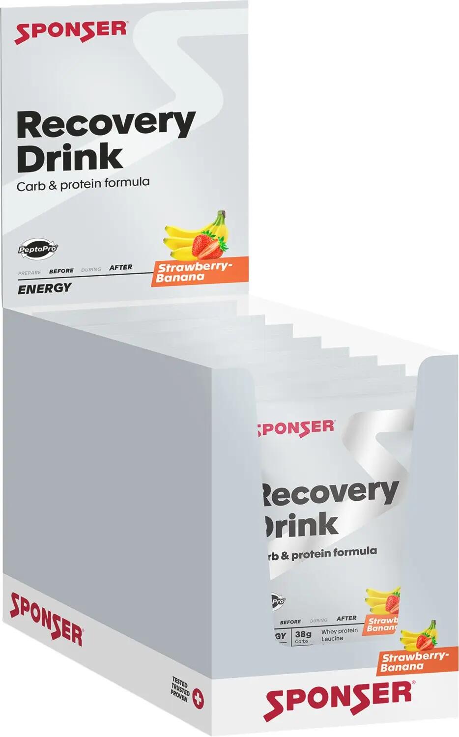 Recovery Drink, STRAWBERRY-BANANA Display (20 x 60 g) 2/4