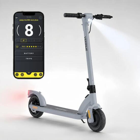 Trottinette électrique adulte pliable 350W 8 pouces autonomie 30 km 80N EVO+