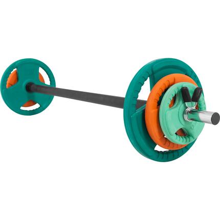 BARRE D'AEROBIC 130 CM AVEC POIDS GRIP EN CAOUTCHOUC | DIAMÈTRE 30 MM | MUSCULAT