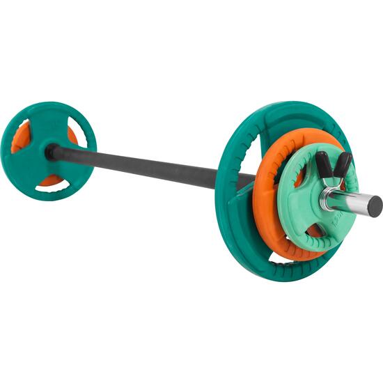 BARRE D'AEROBIC 130 CM POIGNÉES CHROMÉES AVEC POIDS GRIP EN CAOUTCHOUC | DIAMÈTR