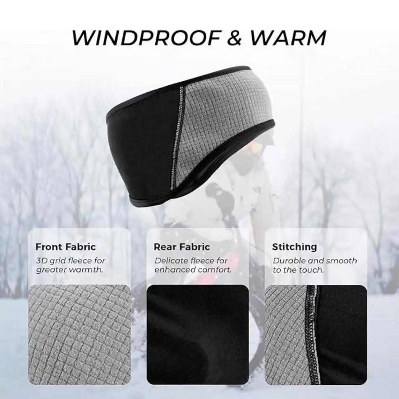 2er Set Fleece-Ohrenwärmer Stirnband – winddicht 2/6