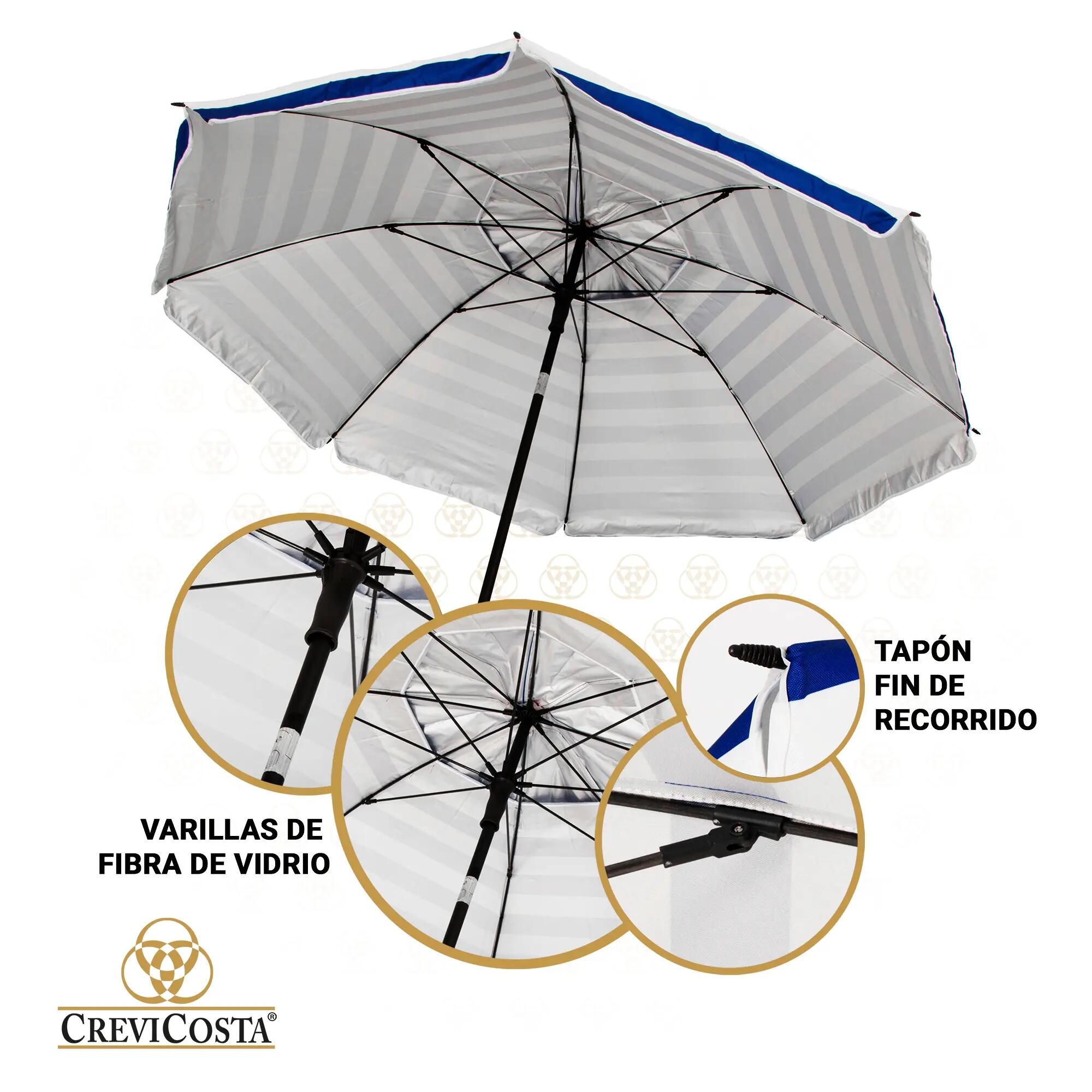 Sombrilla 200 cm NUEVO poste enroscador y colgador - CREVICOSTA Marinera 5/6
