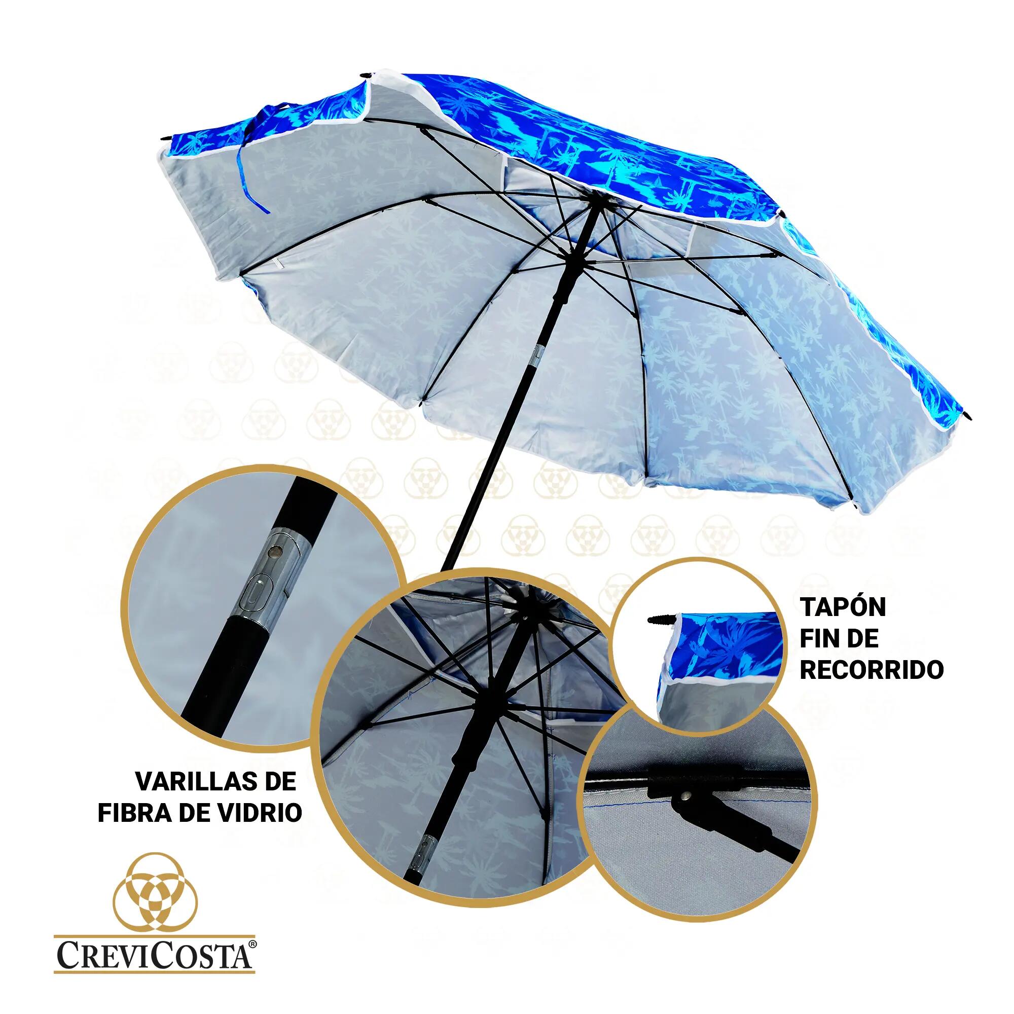 Sombrilla 200 cm NUEVO poste enroscador y colgador - CREVICOSTA Bahamas 5/6