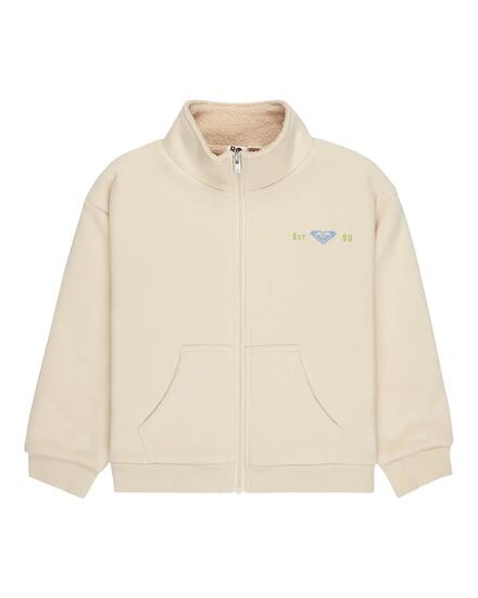 Sweat à capuche zippé avec doublure en sherpa DIFFERENT RYTHME Beige Fille