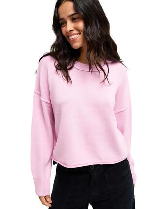 Pull à col rond SOMETHING CUTE Blanc Femme