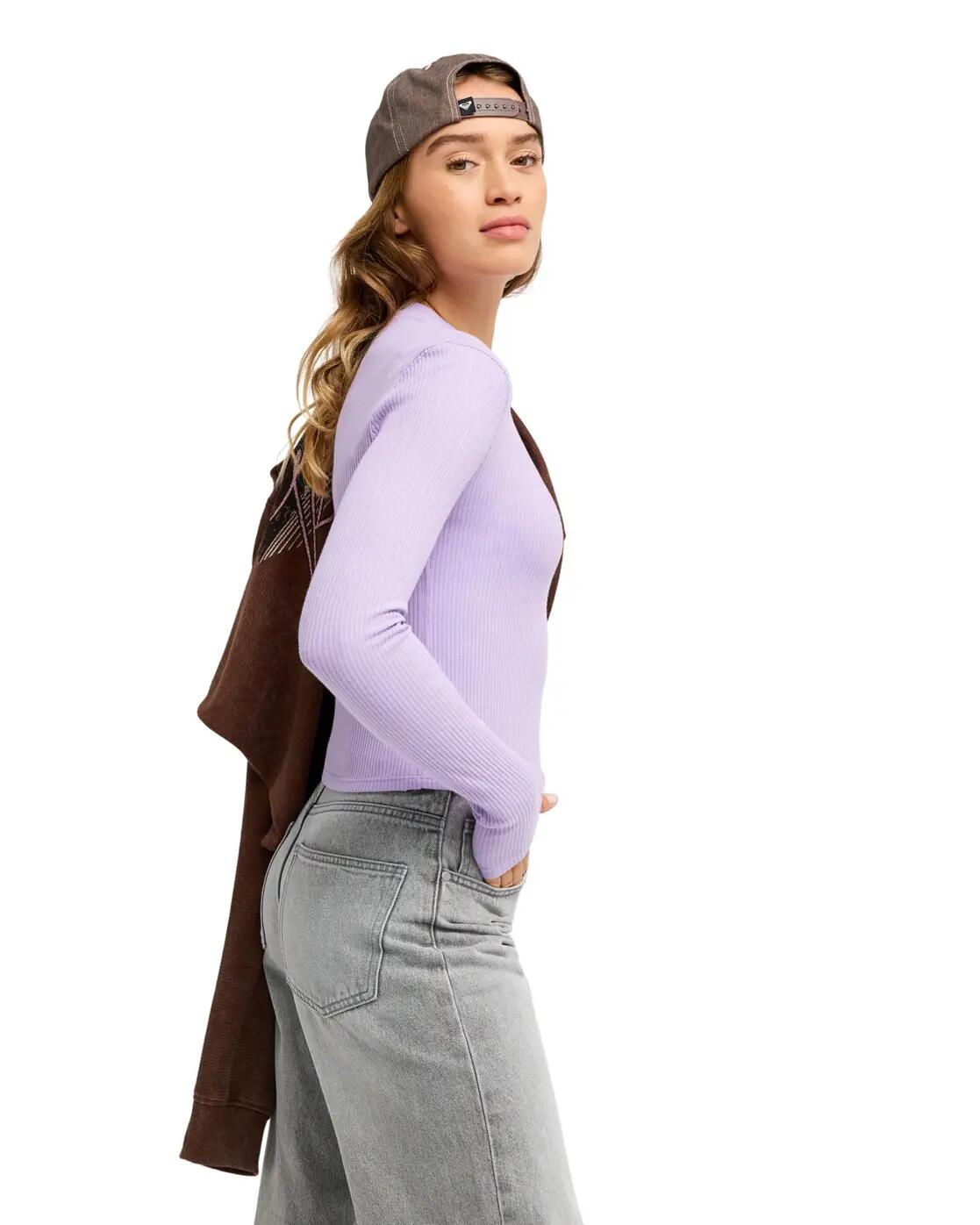 Camiseta de cuello redondo DONT CUT ME OFF STARS Morado Mujer 3/4