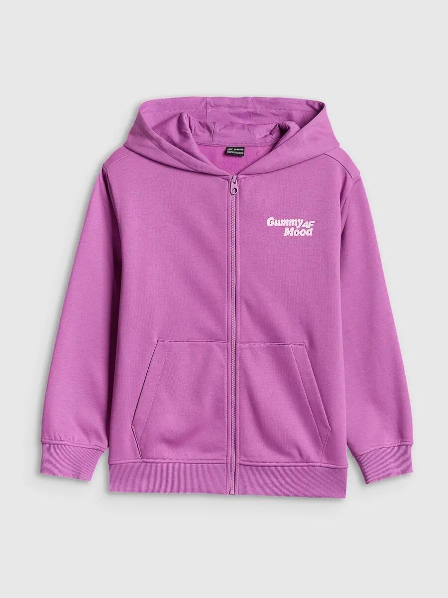 Bluza dresowa loose z kapturem dziewczęca 4F 4FJRSS26TSWSF2902 7/7