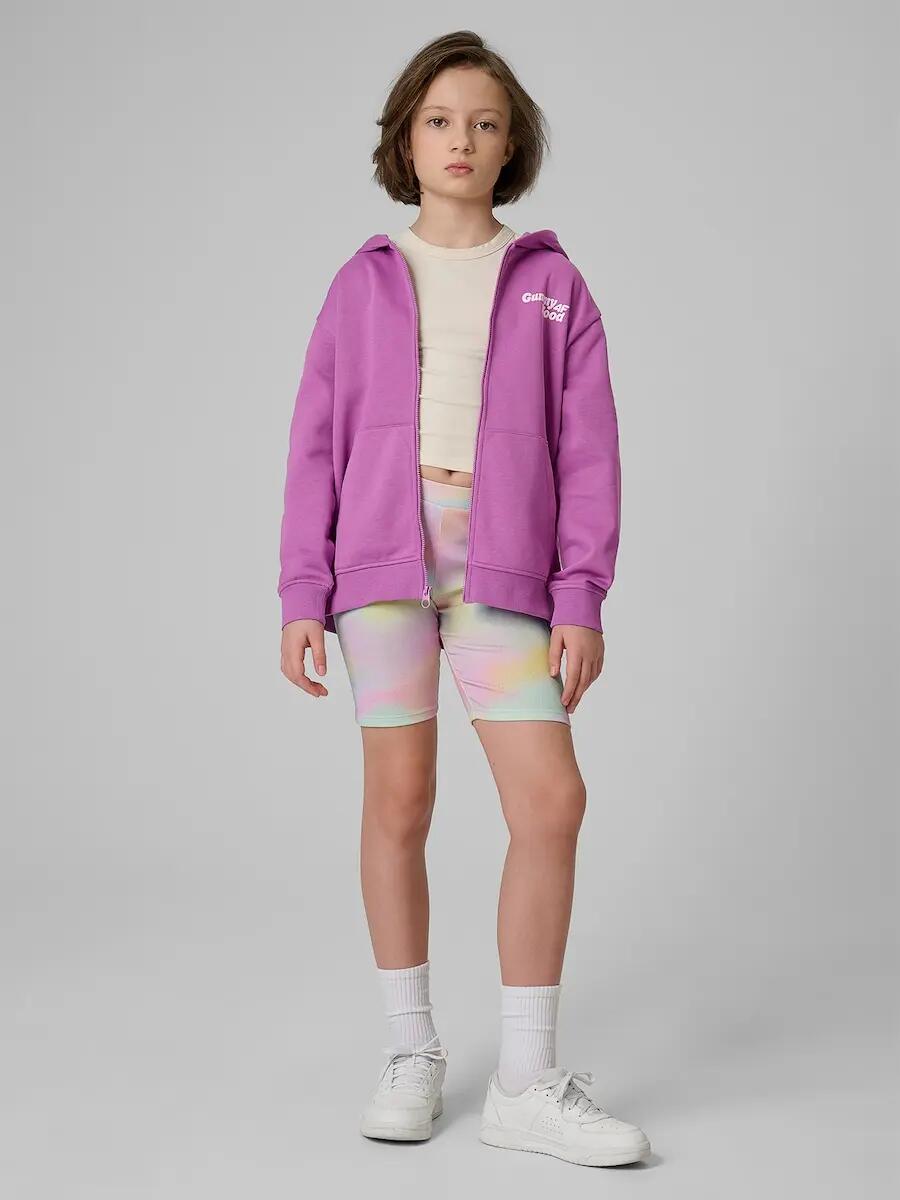 Bluza dresowa loose z kapturem dziewczęca 4F 4FJRSS26TSWSF2902 4/7