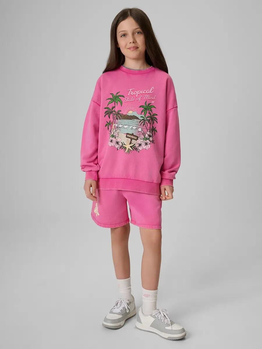 Bluza dresowa loose bez kaptura dziewczęca 4F 4FJRSS26TSWSF2970 4/7