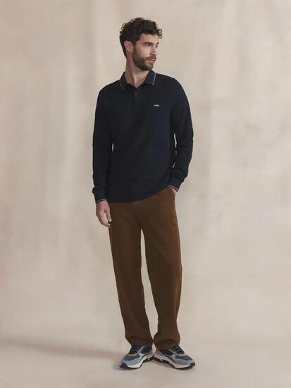 Polo manches longues Homme - NYLASPOL - Bleu marine