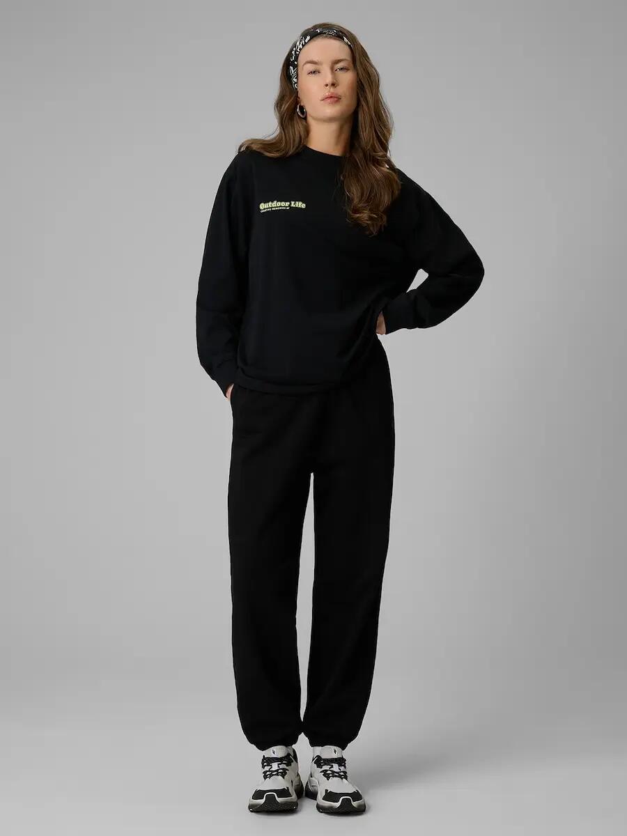 Longsleeve regular z nadrukiem damski 4F 4FRSS26TSWSF2834 6/7