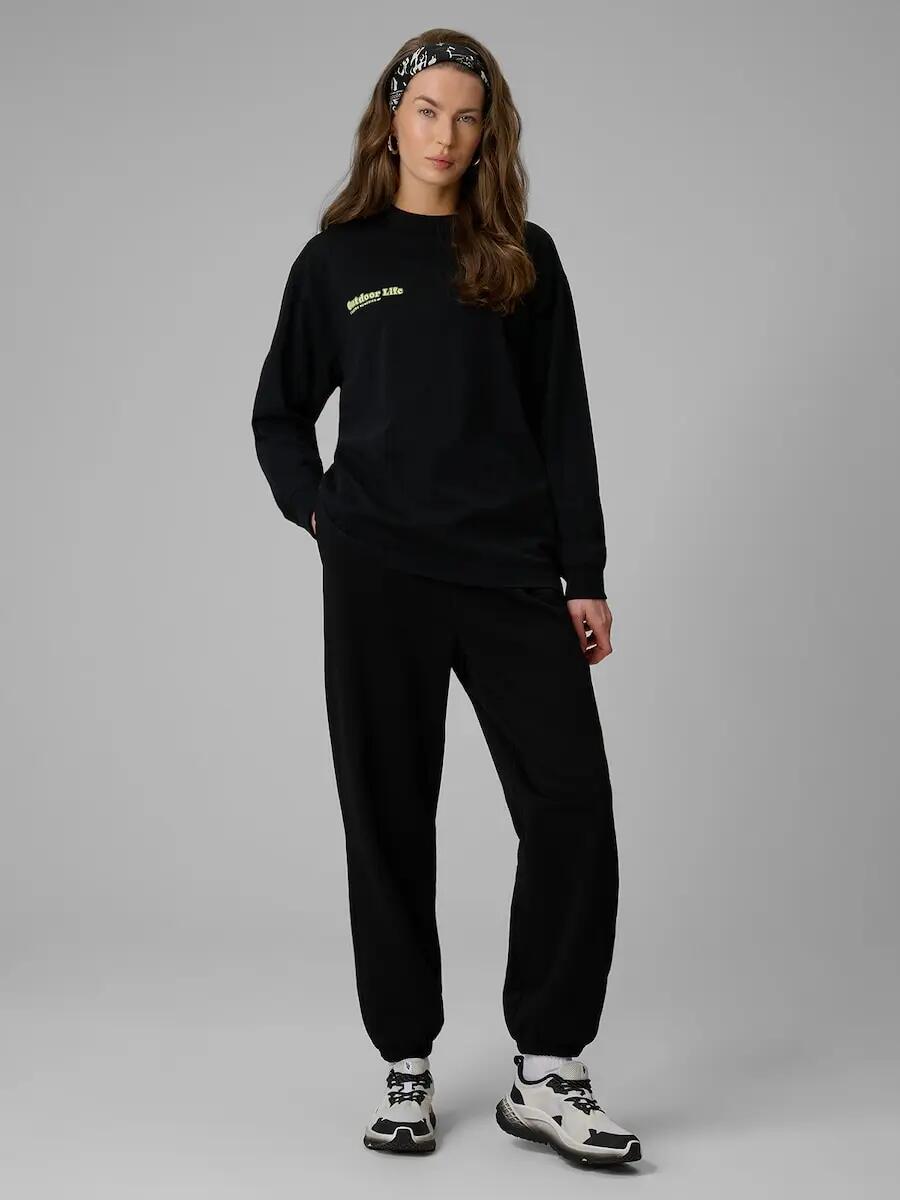 Longsleeve regular z nadrukiem damski 4F 4FRSS26TSWSF2834 5/7