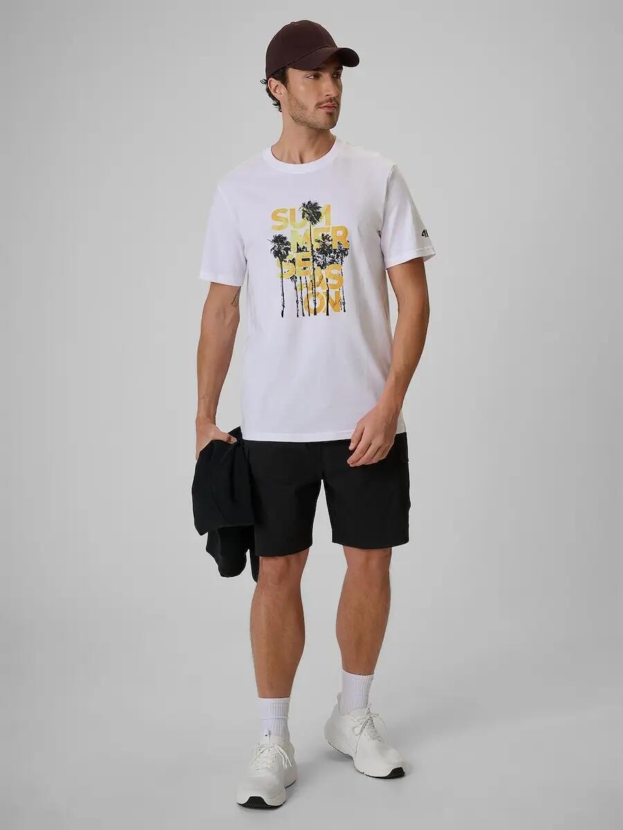 T-shirt regular z nadrukiem męski 4F 4FWSS26TTSHM2784 3/6