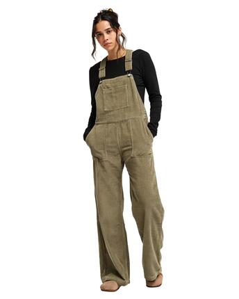 Salopette en velours côtelé de coton TRAILBLAZER OVERALL Vert Femme