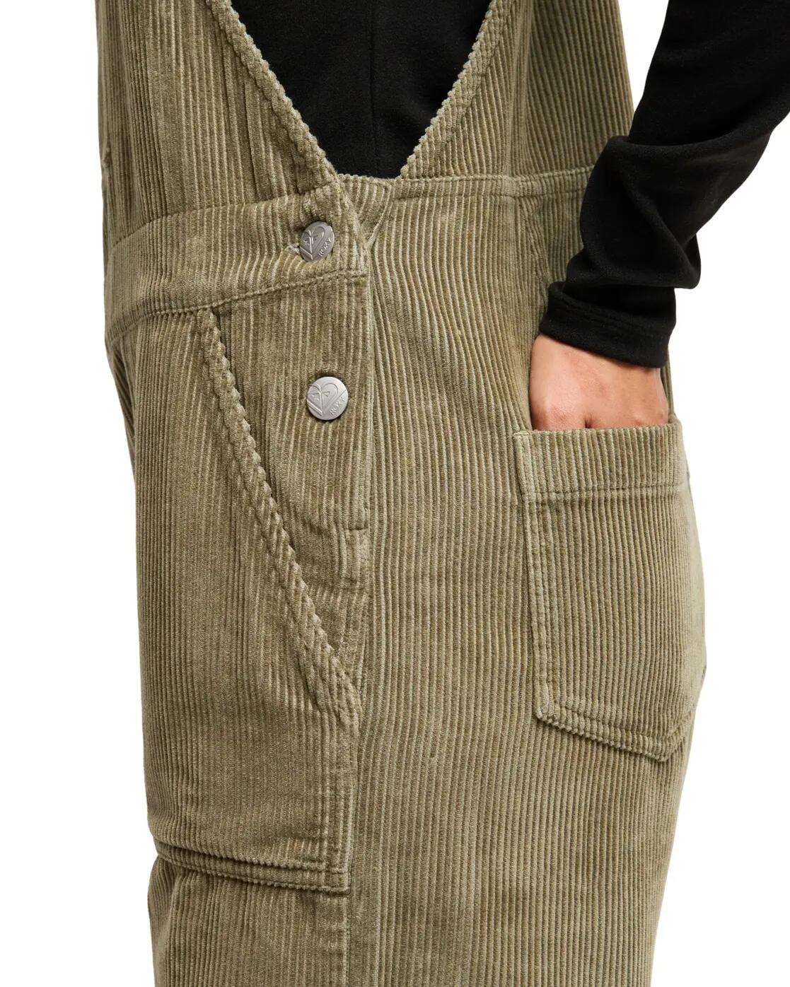 Latzhose aus Cord TRAILBLAZER OVERALL Grün Dames 4/4