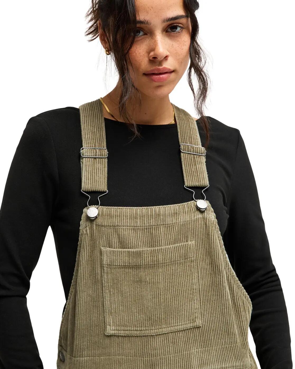 Latzhose aus Cord TRAILBLAZER OVERALL Grün Dames 3/4