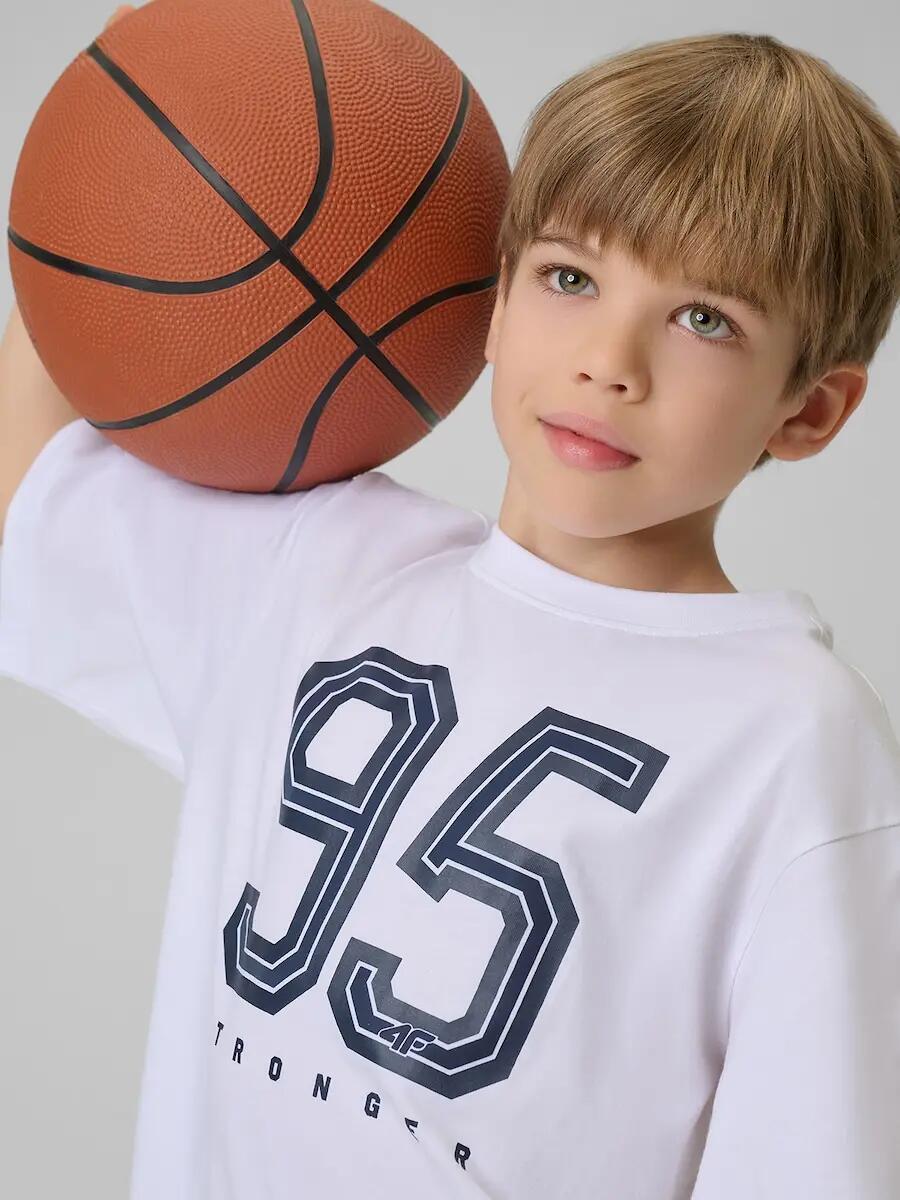 T-shirt bawełniany chłopięcy 4F 4FJRSS26TTSHM3786 6/7