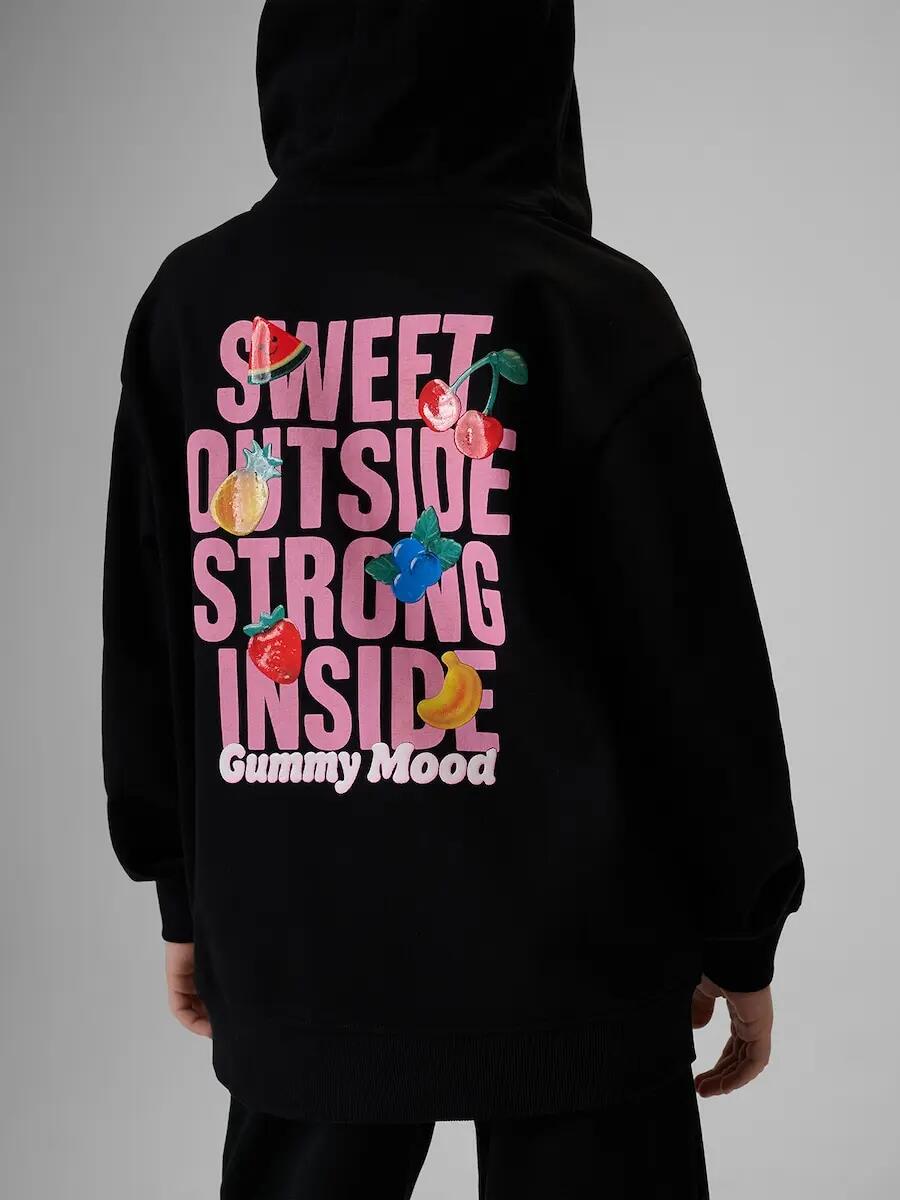 Bluza dresowa loose z kapturem dziewczęca 4F 4FJRSS26TSWSF2902 4/7
