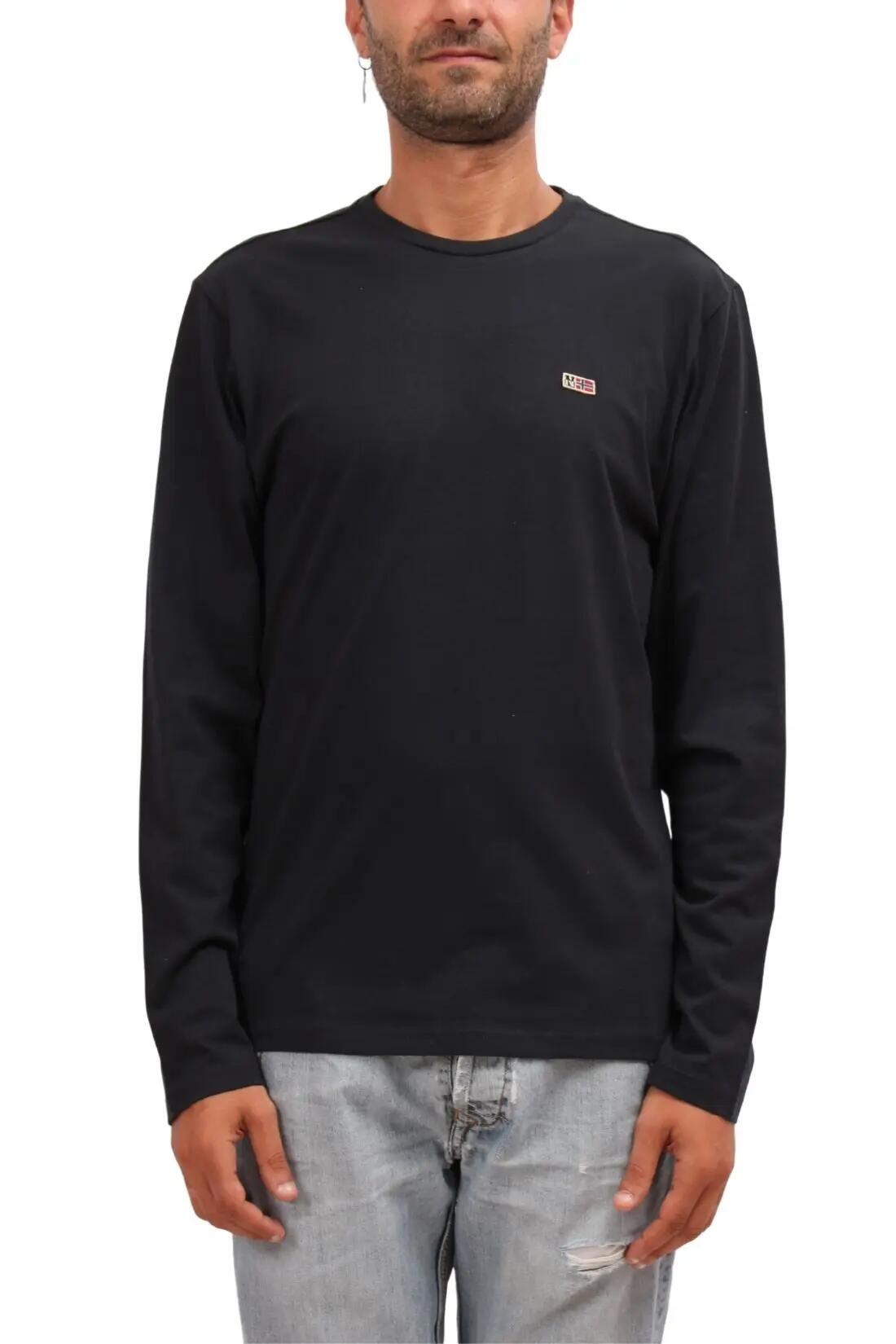 T-shirt - Casual - Homme - Suri - Manches longues, col rond côtelé - Blanc 1/4