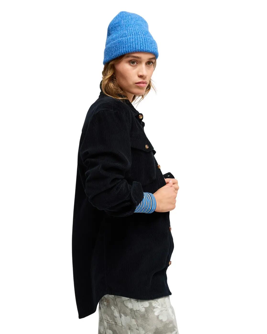 Camisa de pana con manga larga LET IT GO CORD Negro Mujer 3/4