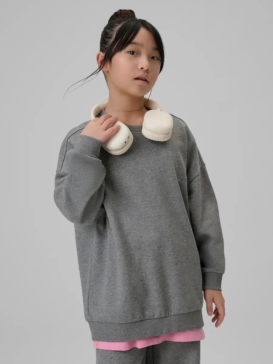 Bluza dresowa loose bez kaptura dziewczęca 4F 4FJRSS26TSWSF2624 7/7