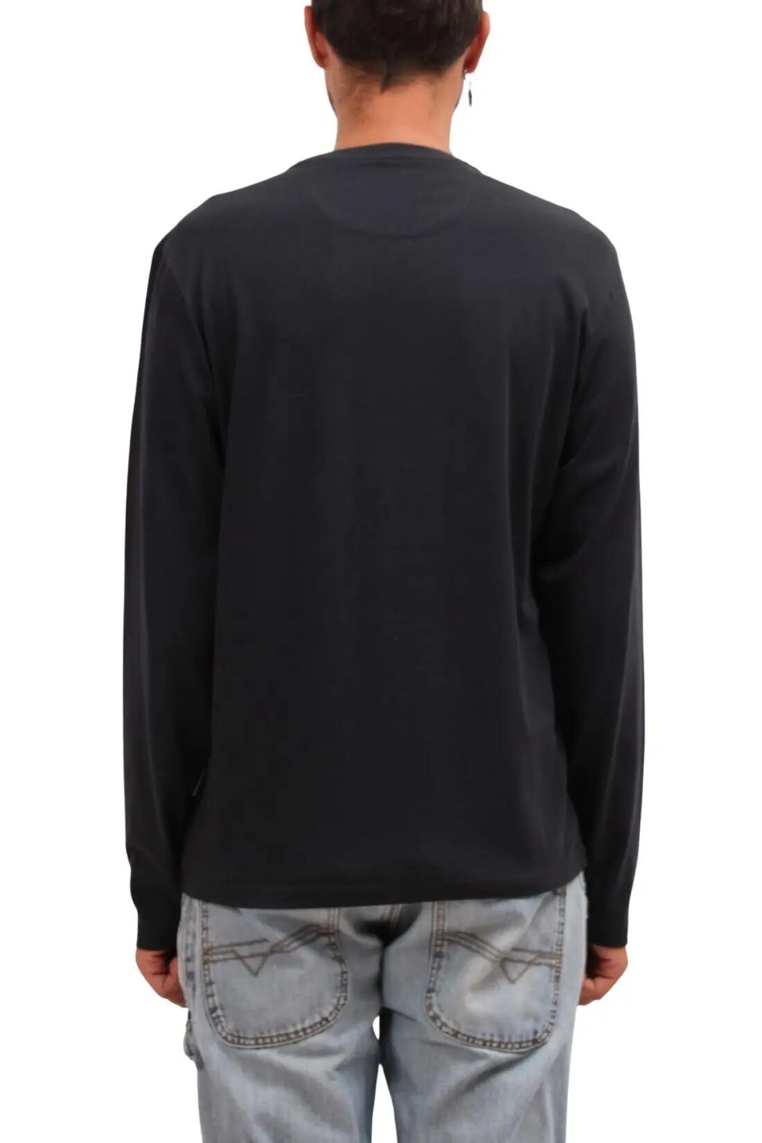T-shirt - Casual - Homme - Suri - Manches longues, col rond côtelé - Blanc 3/4