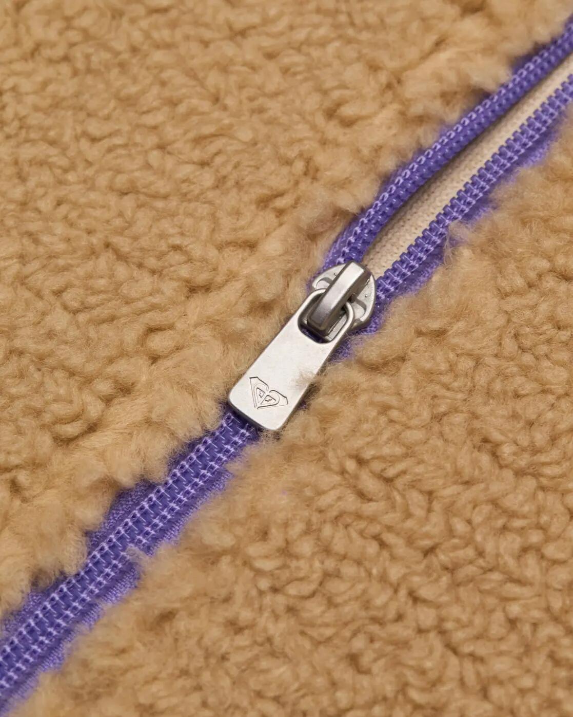 Kapuzen-Fleece mit Reißverschluss LIVE IN WINTER Beige Meisjes 4-16 3/4