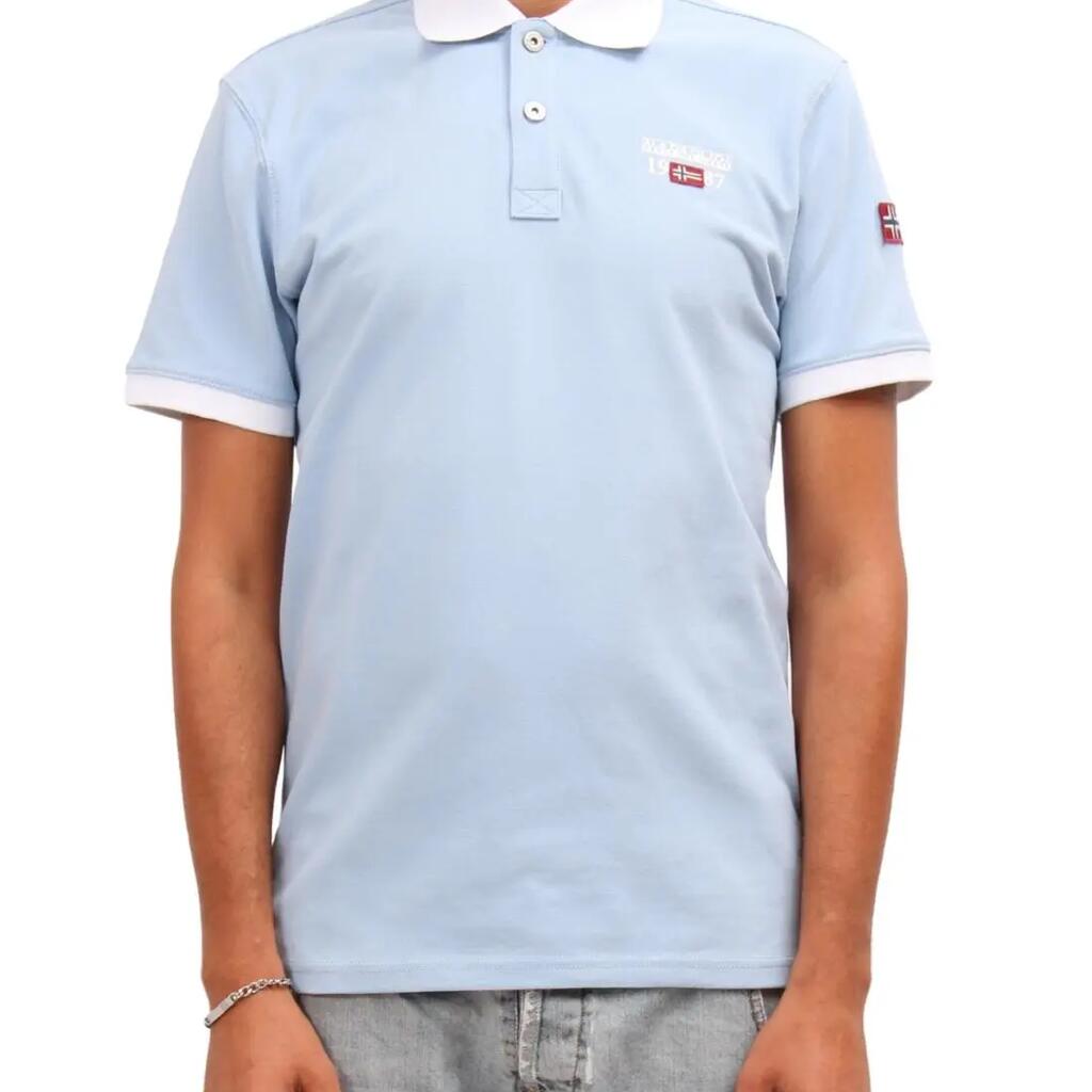 NAPAPIJRI Eany Men's Polo Shirt, Regular Fit, Light Indigo
