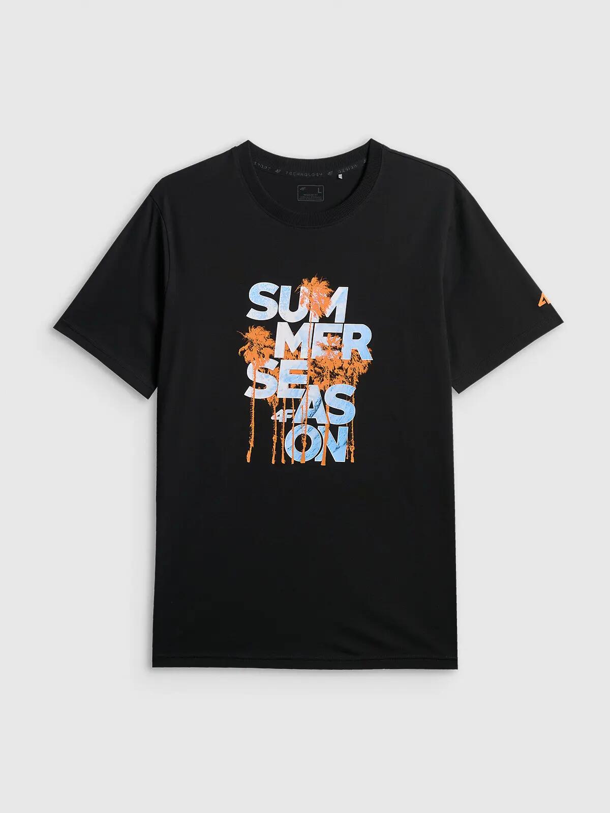 T-shirt regular z nadrukiem męski 4F 4FWSS26TTSHM2784 5/6
